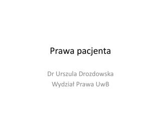 Prawa pacjenta