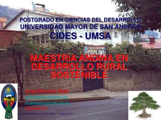 POSTGRADO EN CIENCIAS DEL DESARROLLO UNIVERSIDAD MAYOR DE SAN ANDRÉS CIDES - UMSA