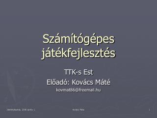 Számítógépes játékfejlesztés