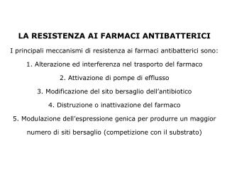 Emergenza delle resistenze agli agenti antimicrobici