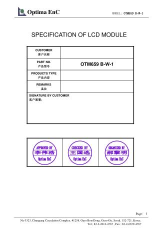 SPECIFICATION OF LCD MODULE