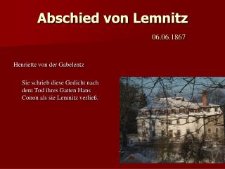 Abschied von Lemnitz 06.06.1867