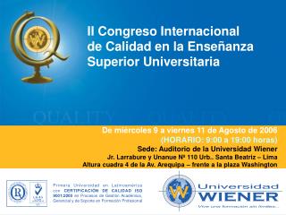 II Congreso Internacional de Calidad en la Enseñanza Superior Universitaria