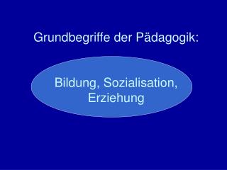 Grundbegriffe der Pädagogik: Bildung, Sozialisation, Erziehung