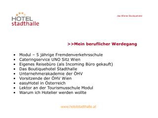 Modul – 5 jährige Fremdenverkehrsschule Cateringservice UNO Sitz Wien