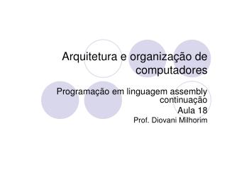 Arquitetura e organização de computadores