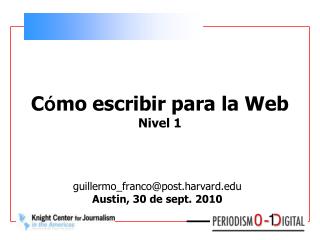 C ó mo escribir para la Web Nivel 1