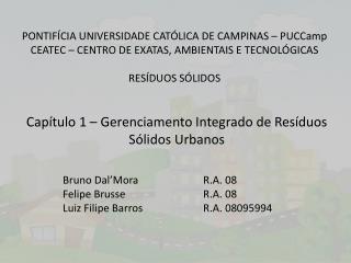 Capítulo 1 – Gerenciamento Integrado de Resíduos Sólidos Urbanos