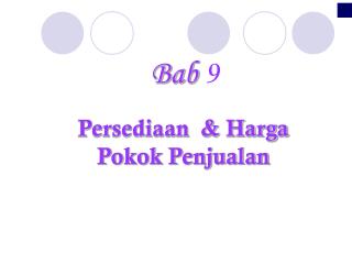 Persediaan &amp; Harga Pokok Penjualan