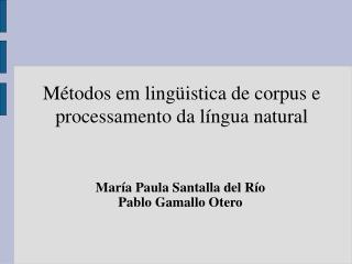 Métodos em lingüistica de corpus e processamento da língua natural