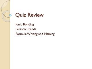 Quiz Review