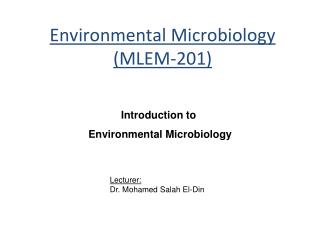 Introduction to Environmental Microbiology