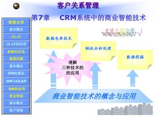 客户关系管理 第 7 章 CRM 系统中的商业智能技术