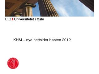 KHM – nye nettsider høsten 2012