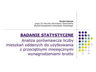 BADANIE STATYSTYCZNE