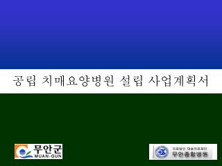 공립 치매요양병원 설립 사업계획서