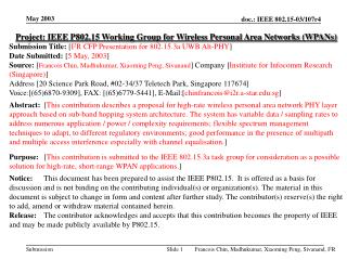 Project: IEEE P802.15 Working Group for Wireless Personal Area Networks (WPANs)