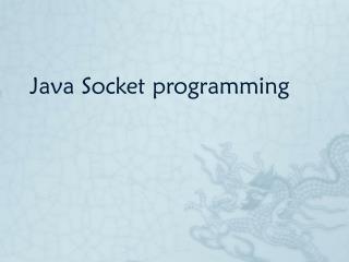 Java Socket programming