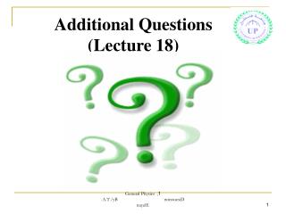 Additional Questions (Lecture 18)