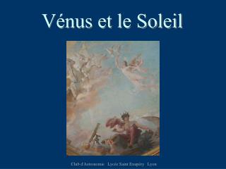 Vénus et le Soleil