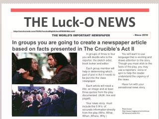 THE Luck-O NEWS