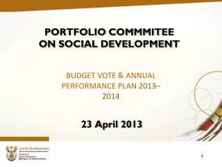 PORTFOLIO COMMMITEE ON SOCIAL DEVELOPMENT