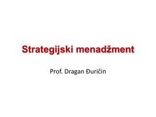 Strategijski menadžment