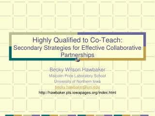 Highly Qualified to Co-Teach: Secondary Strategies for Effective Collaborative Partnerships