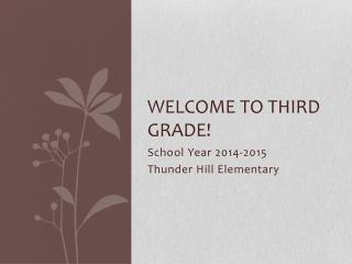 Welcome to Third Grade!