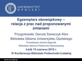 Egzemplarz obowiązkowy – relacja z prac nad proponowanymi zmianami