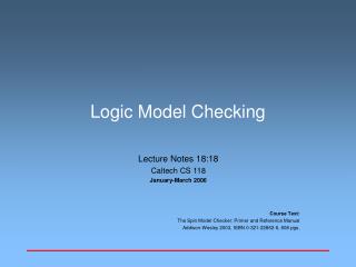 Logic Model Checking