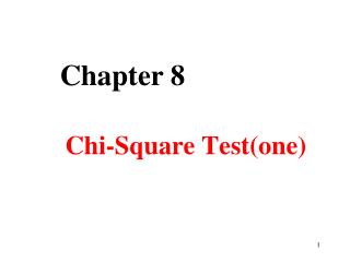 Chi-Square Test(one)