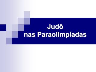 Judô nas Paraolimpíadas