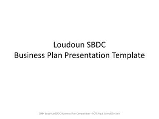 Loudoun SBDC Business Plan Presentation Template