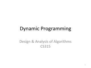 Dynamic Programming