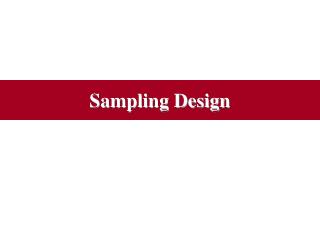 Sampling Design