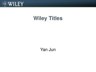 Wiley Titles