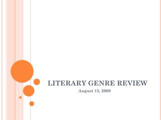 LITERARY GENRE REVIEW