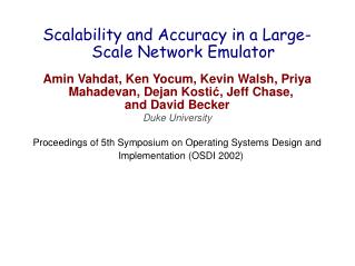 Scalability and Accuracy in a Large-Scale Network Emulator