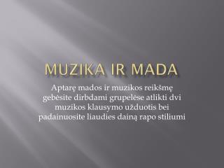 Muzika ir mada