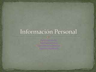 Información Personal