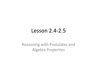 Lesson 2.4-2.5