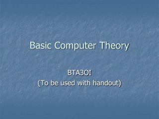 Basic Computer Theory