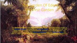 The Garden Of Eden The First Garden