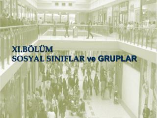 XI.BÖLÜM SOSYAL SINIFLAR ve GRUPLAR