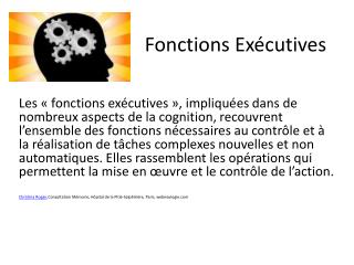 F onctions E xécutives