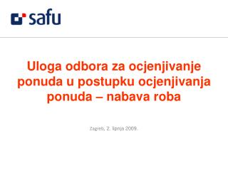 Uloga odbora za ocjenjivanje ponuda u postupku ocjenjivanja ponuda – nabava roba