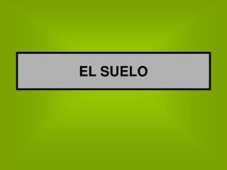 EL SUELO