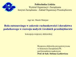 koncepcja rozprawy doktorskiej