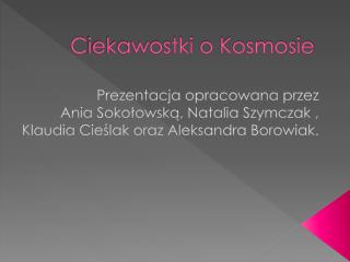 C iekawostki o Kosmosie